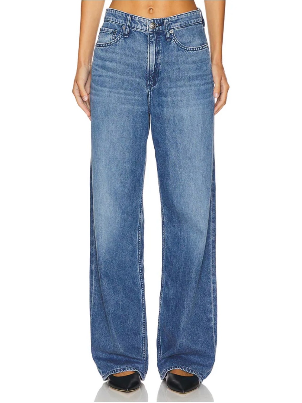 Rag & Bone Featherweight Logan Wide-Leg Jeans River Blue 25
